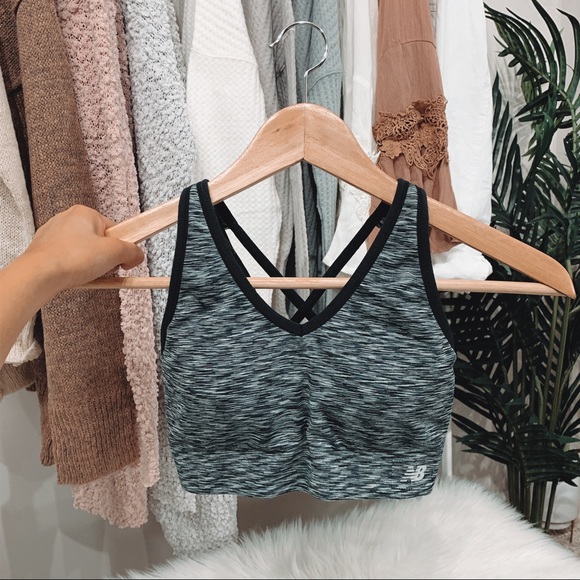 New Balance Other - New Balance - Black + White Heathered Sports Bra